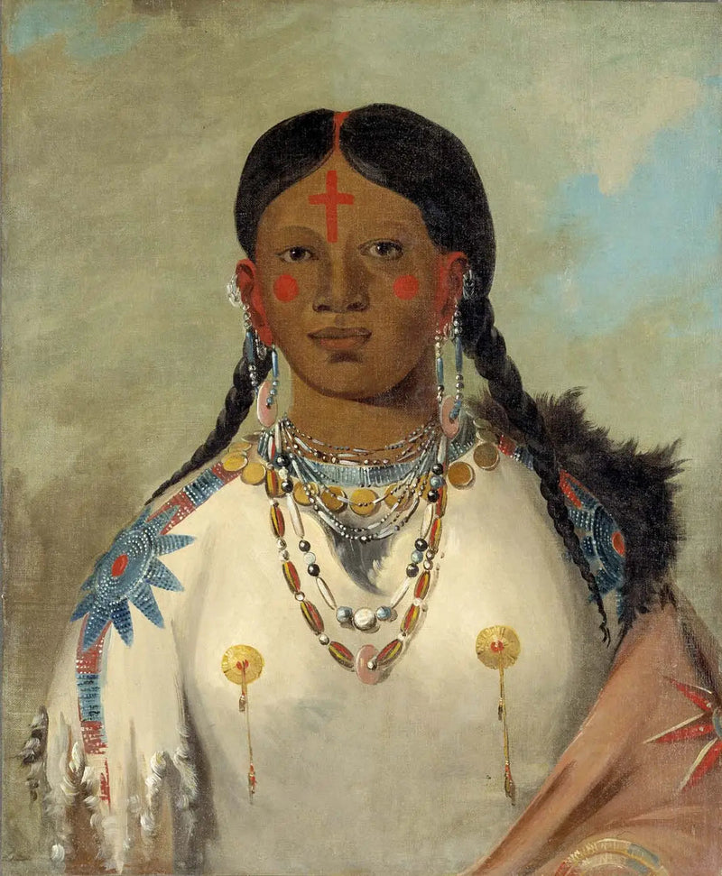 Tís-se-wóo-na-tís, den som bader knærne, hustru til lederen - George Catlin

Source:
Tís-se-wóo-na-tís, Celle qui se baigne les genoux, épouse du chef - George Catlin