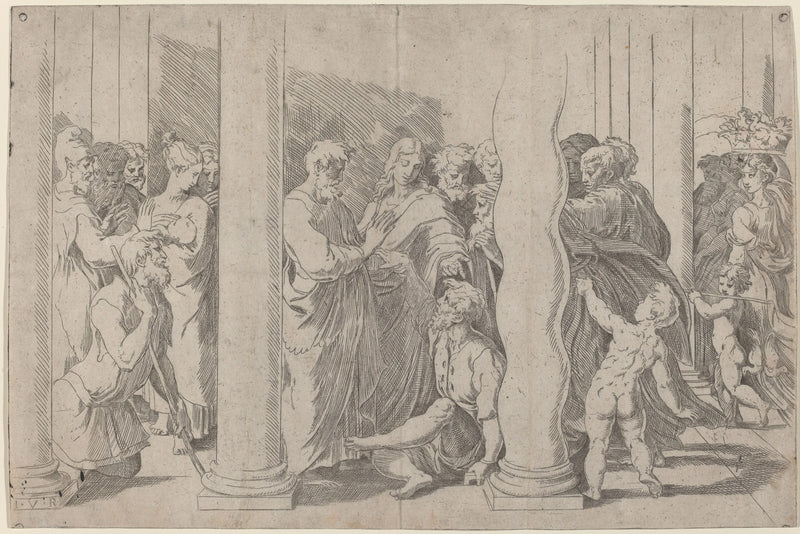 Sankt Peter og Johannes ved den vakre porten - Raphael Sanzio