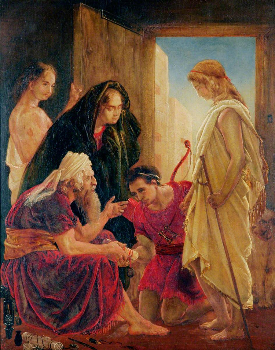 Tobias i huset til sin far og mor - Dante Gabriel Rossetti