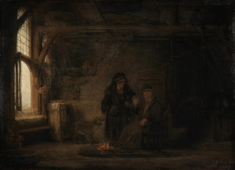 Tobias og Anna med en liten geit - Rembrandt