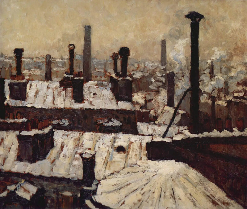 Tak under snøen, Paris - Gustave Caillebotte