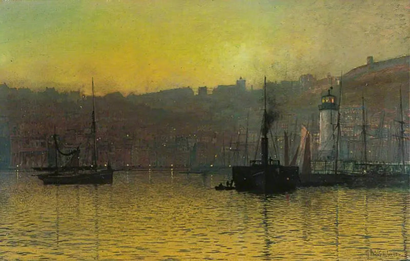 Nattens fall i havnen i Scarborough, North Yorkshire - John Atkinson Grimshaw

Source:
Tombée de la nuit dans le port de Scarborough, Yorkshire du Nord - John Atkinson Grimshaw