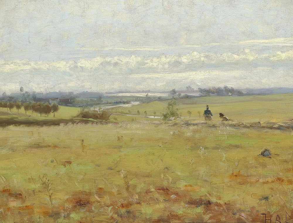 Tôt le matin dans une tourbière. - H. A. Brendekilde image 1 copie peinte à la main à l’huile