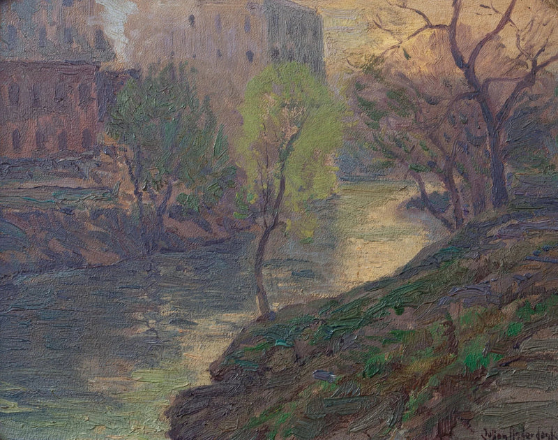 Tidlig om morgenen ved San Antonio-elven ved møllebrua - Julian Onderdonk