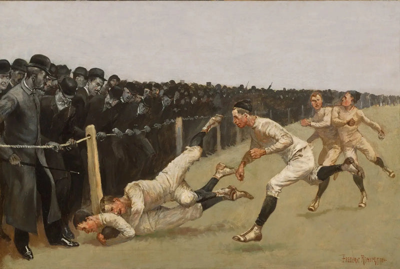 Touchdown, Yale mot Princeton, Takkefestdagen, 27. november 1890, Yale 32, Princeton 0 - Frederic Remington

Source:
Touchdown, Yale contre Princeton, jour de Thanksgiving, 27 novembre 1890, Yale 32, Princeton 0 - Frederic Remington