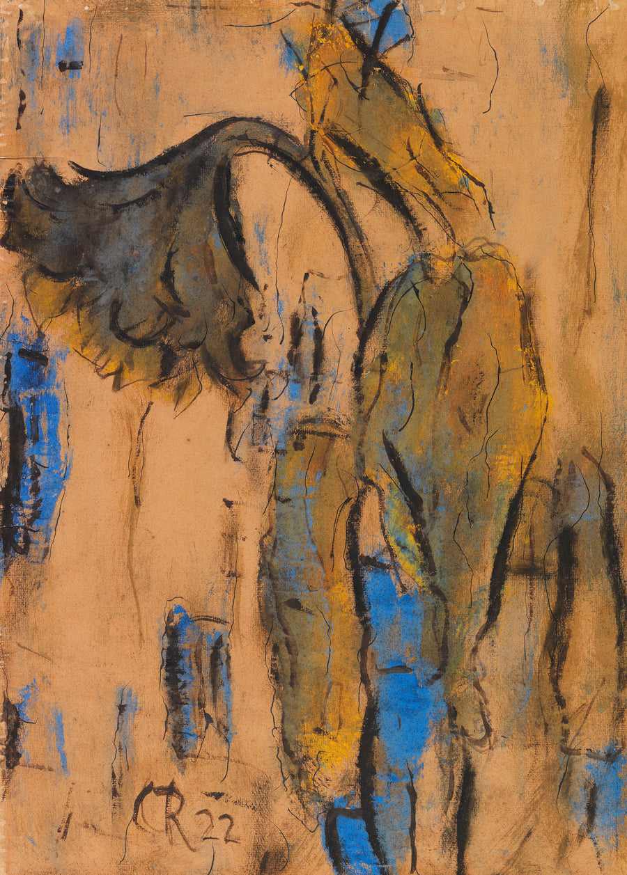 Tournesols fanés avec bleu, 1922 de Christian Rohlfs, reproduction du tableau