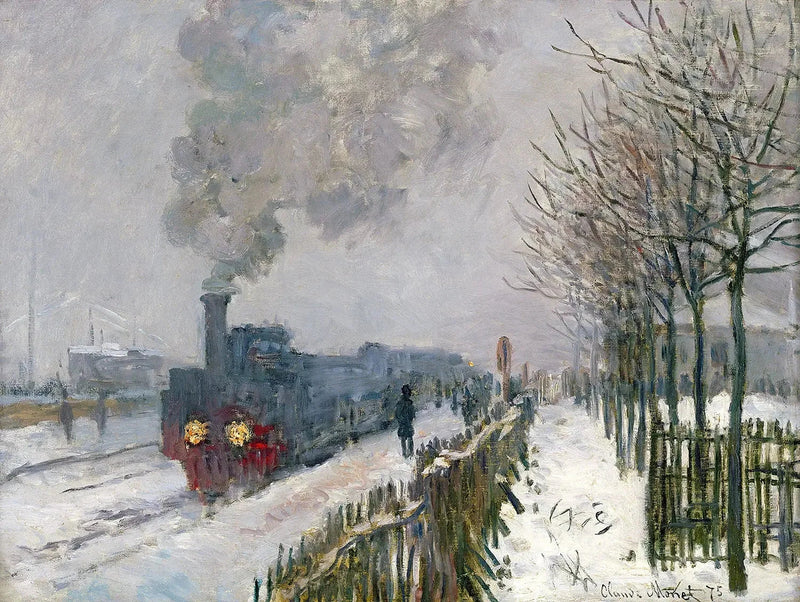 Toget i snøen, lokomotiv W356 - Claude Monet