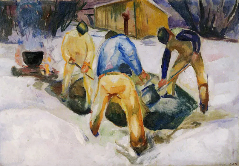 Gatearbeidere i snøen - Edvard Munch