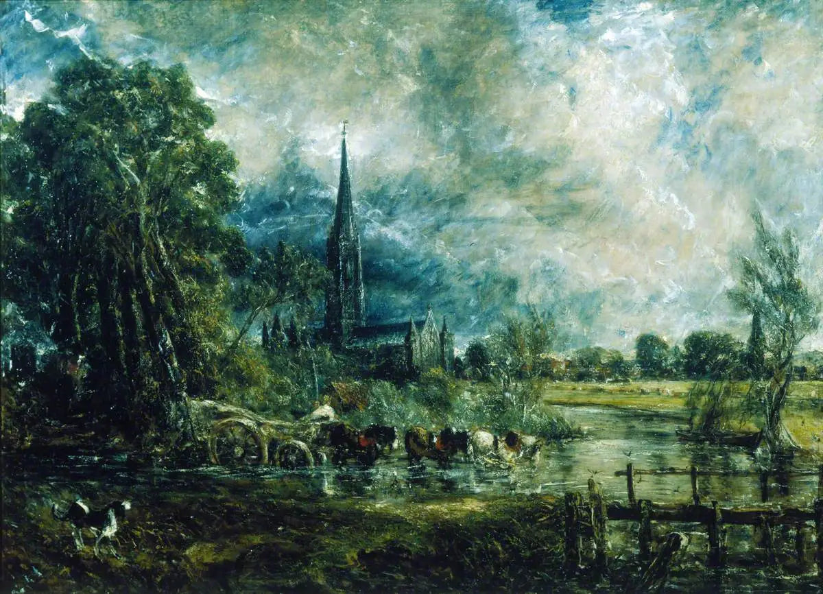 Traversée à gué de la rivière Avon - John Constable image 1 copie de tableau peinte à la main