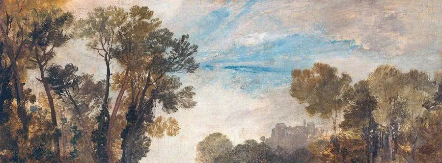 Trærnes topper og himmel, Guildford slott(?), Kveld - J. M. W. Turner