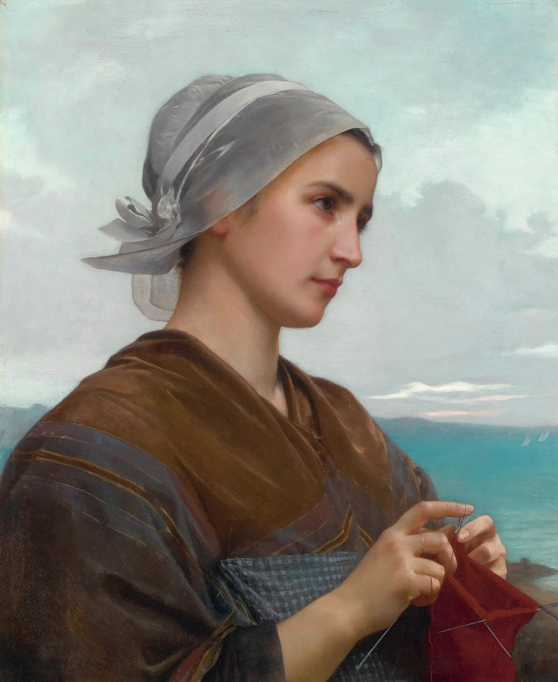 Bretons strikkekvinne - Bouguereau