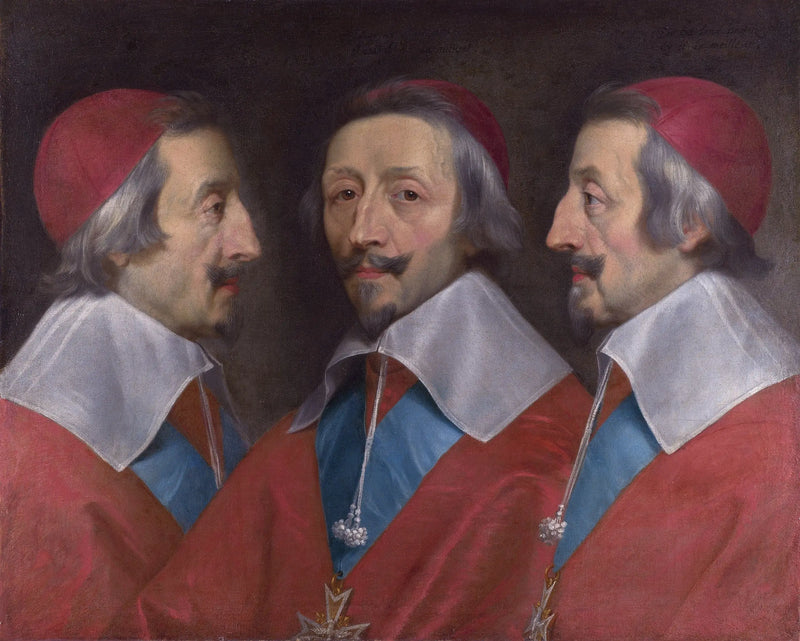 Trippelt portrett av kardinal Richelieu - Philippe de Champaigne