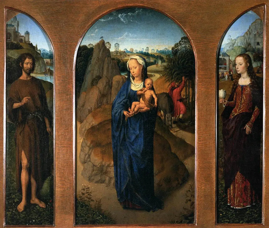 Triptyk med hvile under flukten til Egypt - Hans Memling