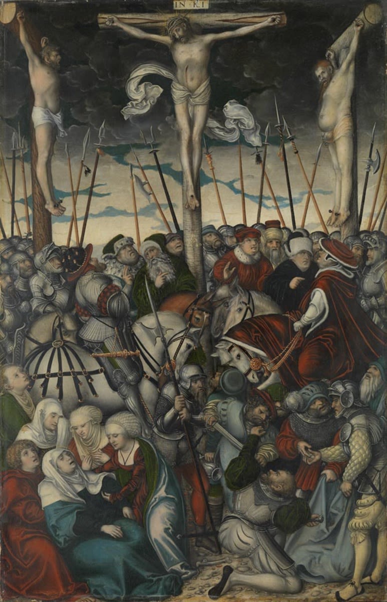 Triptyk av Korsfestelsen: Korsfestelsen av Jesus - Lucas Cranach den eldre