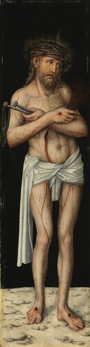 Triptyque de la Crucifixion : le Christ en homme de douleur - Lucas Cranach the Elder image 1 reproduction artisanale de tableau