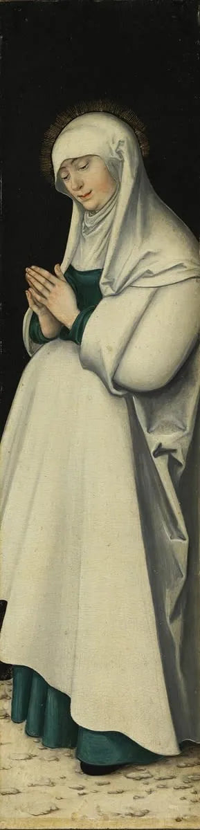 Triptykon av Korsfestelsen: Jomfruen i bønn - Lucas Cranach den eldre