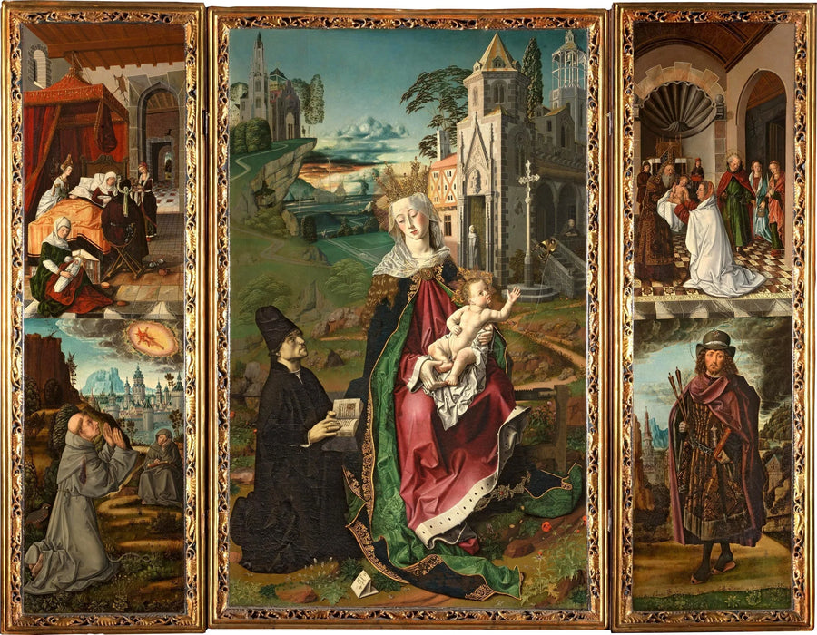Triptyque de la Vierge de Montserrat - Bartolomé Bermejo image 1 tableau peint à l’huile sur toile