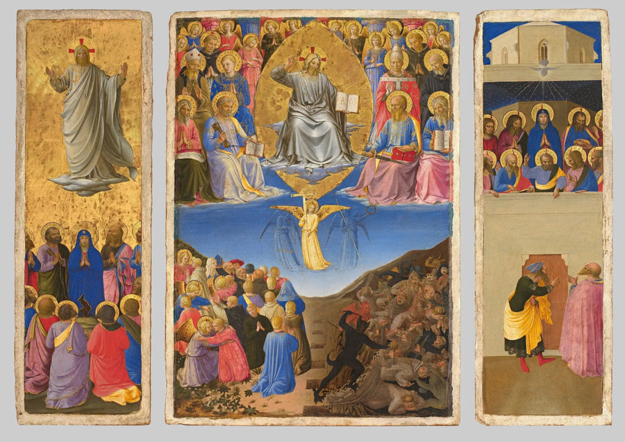 Triptyk av Dommedag, Himmelfart og Pinse - Fra Angelico

Source:
Triptyque du Jugement dernier, Ascension et Pentecôte - Fra Angelico
