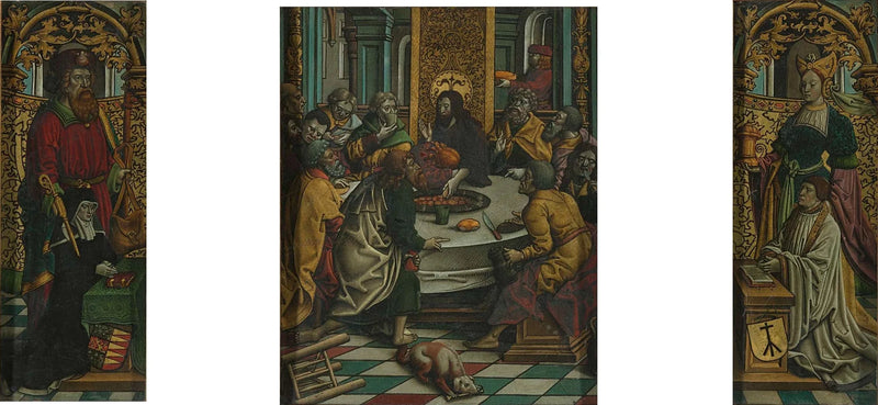 Triptykon av Nattverden og donorer - Jacob Cornelisz van Oostsanen