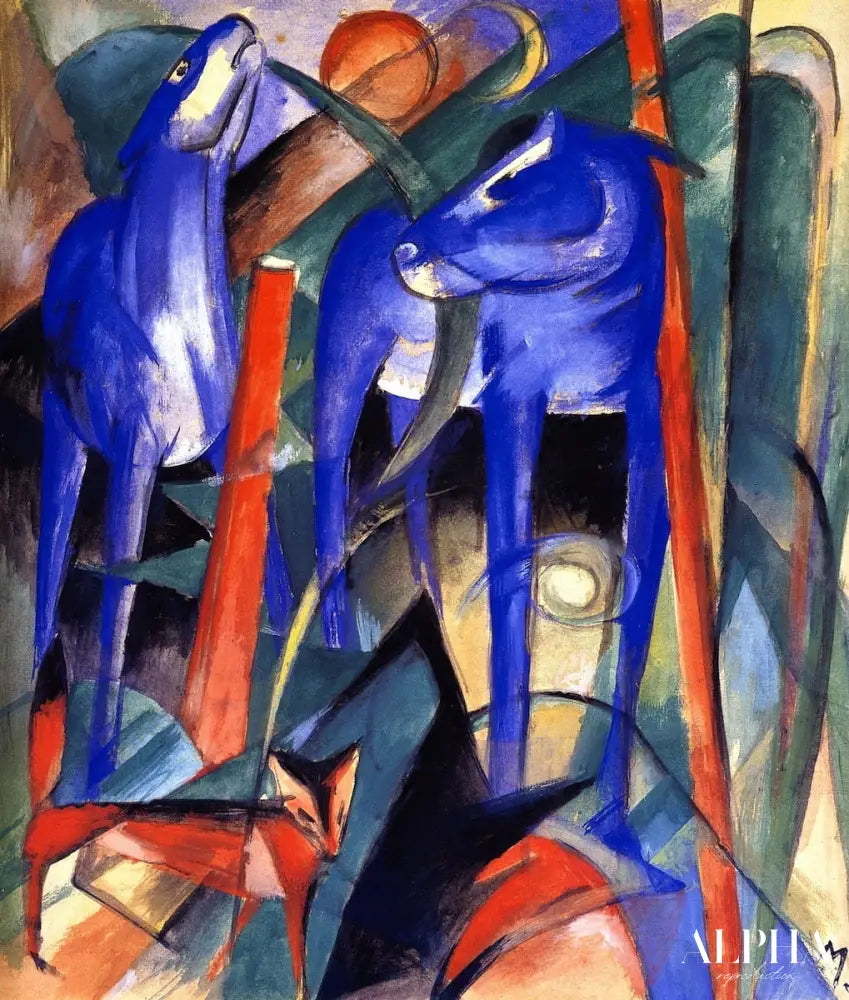 Trois animaux fabuleux - Franz Marc - Reproductions de tableaux et peintures haut de gamme