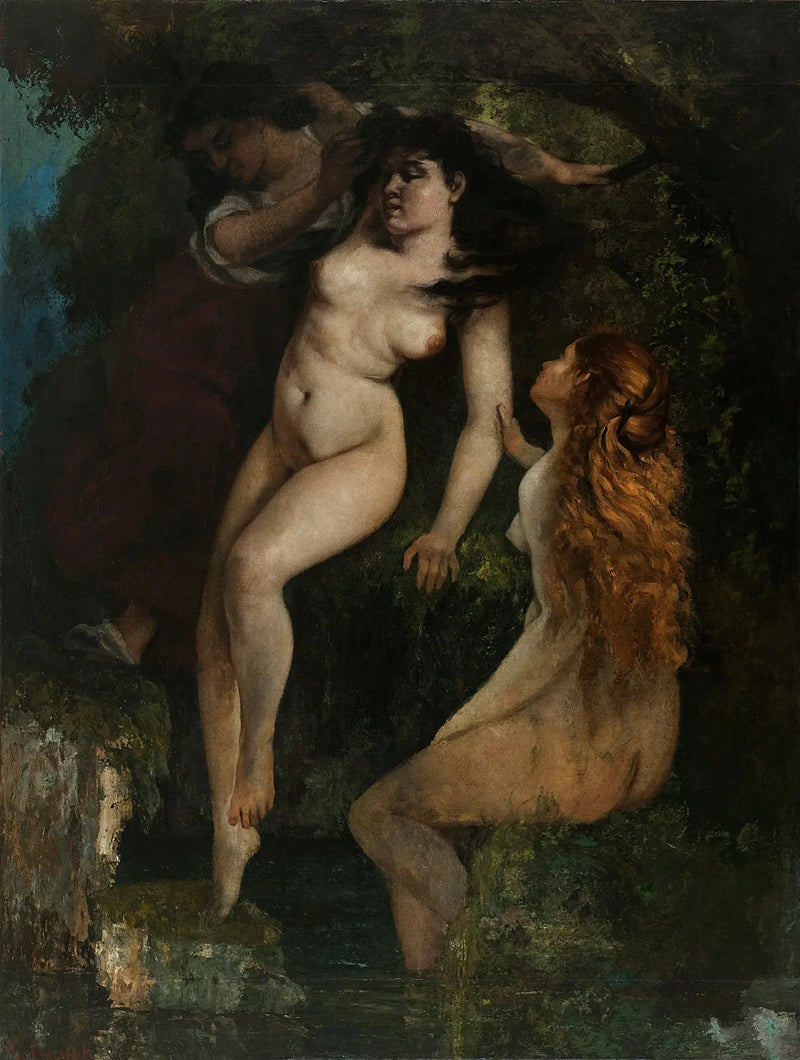 Tre badende kvinner - Gustave Courbet