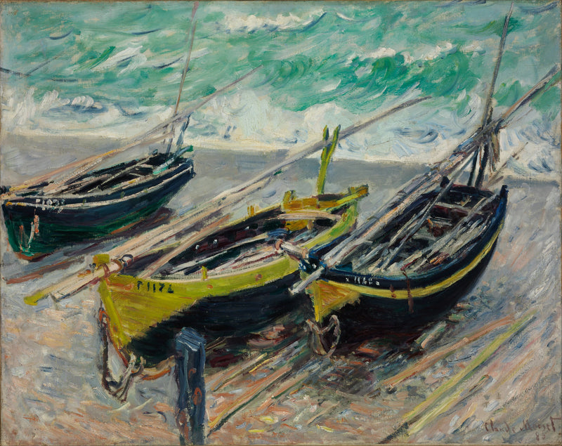 Tre fiskebåter W1029 - Claude Monet