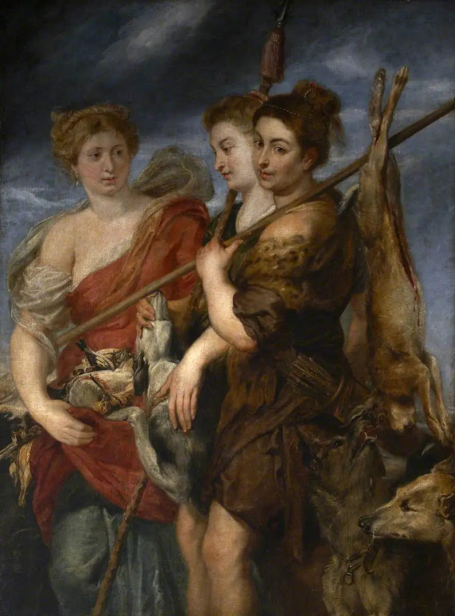 Trois chasseresses revenant de la chasse - Peter Paul Rubens image 1 tableau peint à l’huile sur toile