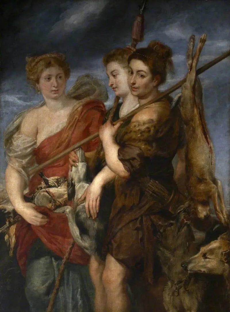 Tre jegere som kommer tilbake fra jakten - Peter Paul Rubens