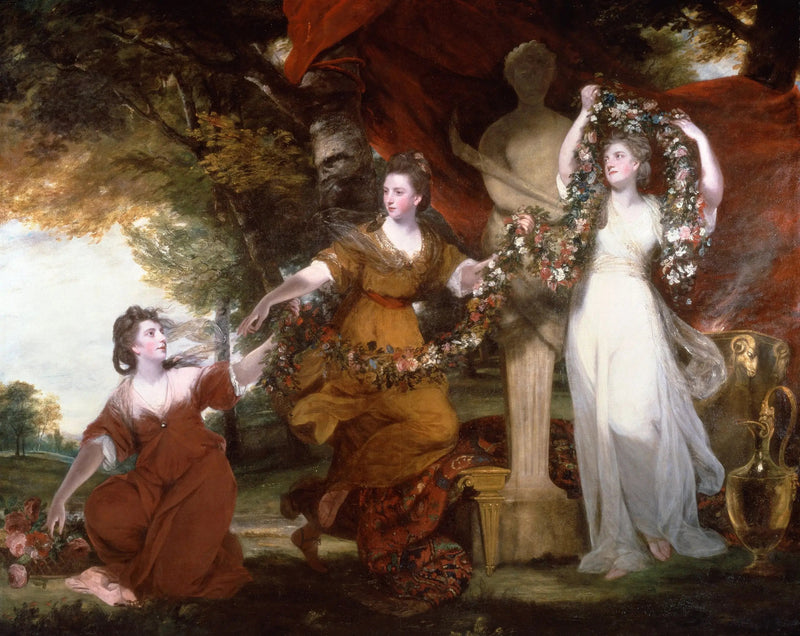Tre damer som pryder en del av Hymen - Joshua Reynolds
