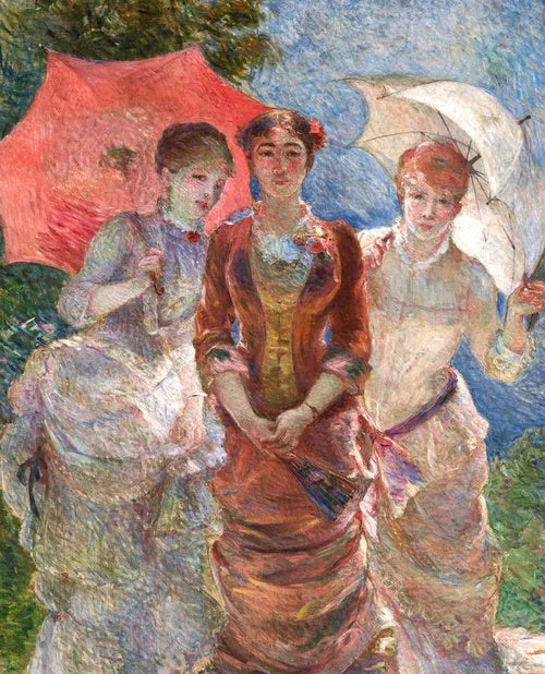 Tre kvinner med parasoller - Marie Bracquemond