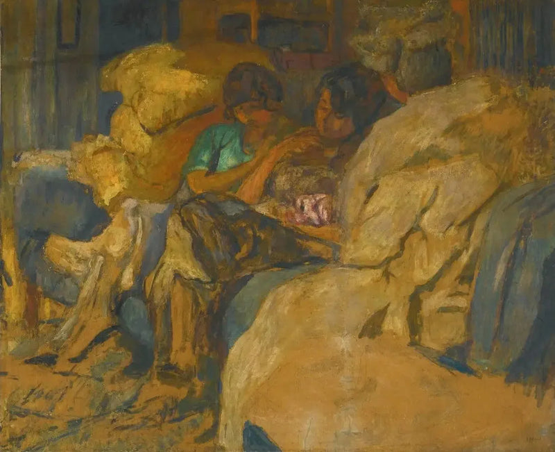 Tre kvinner på en sofa ved Clos Cézanne - Édouard Vuillard