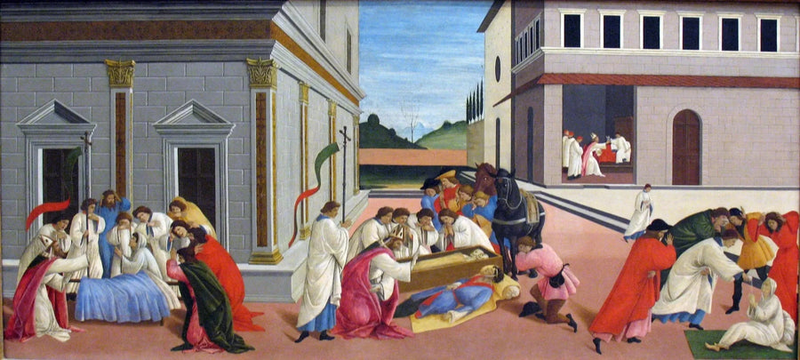 Tre Mirakler av Saint Zénobe - Sandro Botticelli