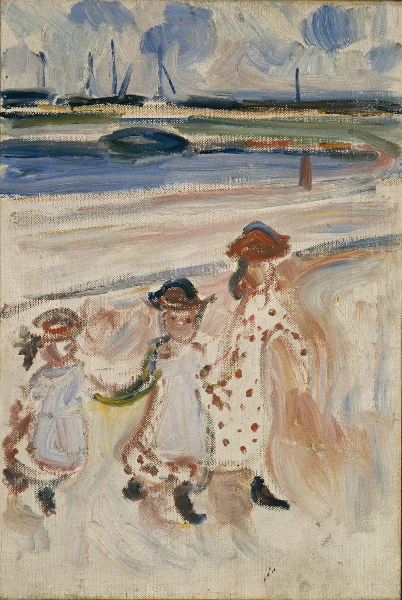 Tre Små Jenter på Stranden - Edvard Munch