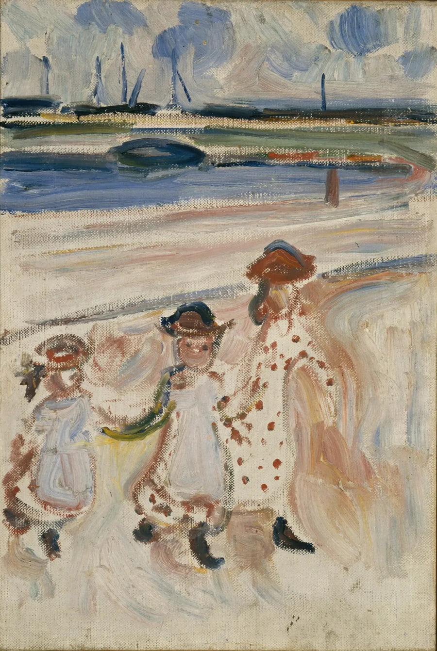 Tre Små Jenter på Stranden - Edvard Munch