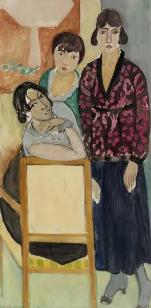 Tre søstre og "Det rosa marmorbordet" (De tre søstrene ved "Det rosa marmorbordet") - Henri Matisse