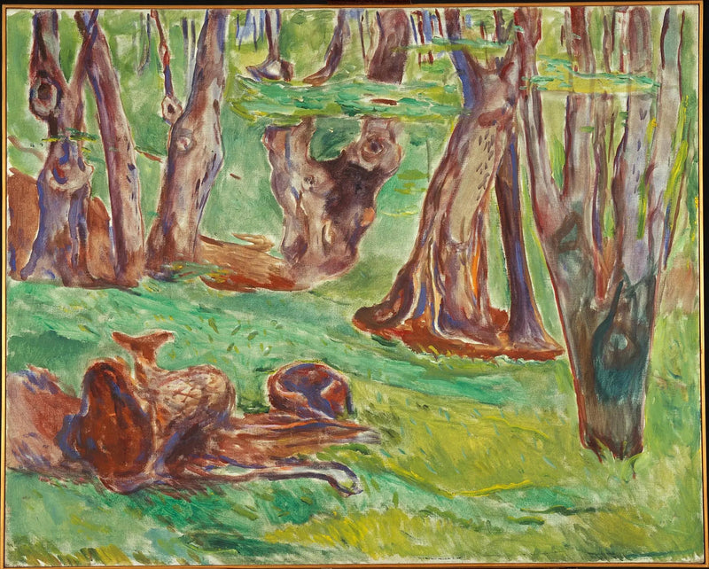 Ruglete trestammer om sommeren - Edvard Munch
