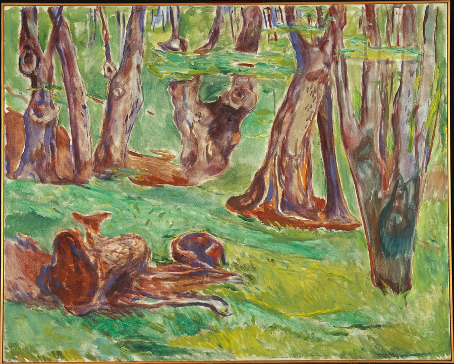 Ruglete trestammer om sommeren - Edvard Munch