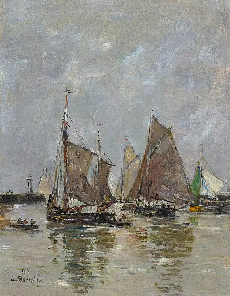 Trouville, sardinfiskernes utstyr - Eugène Boudin