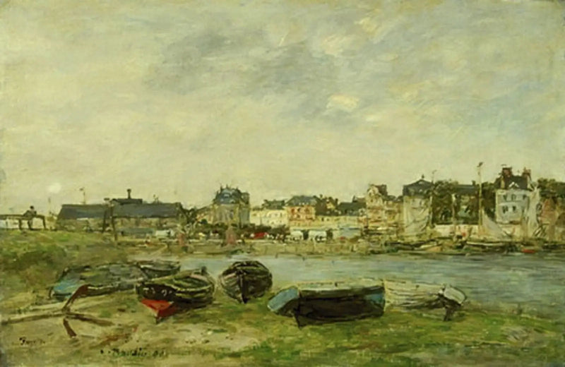 Trouville, havnen ved lavvann - Eugène Boudin