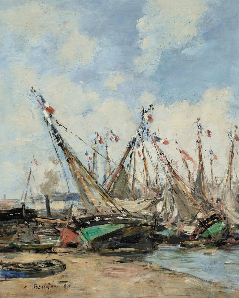 Trouville havet seilbåter ekko - Eugène Boudin