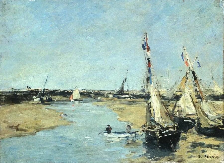 Trouville, Kaiene, lavvann - Eugène Boudin