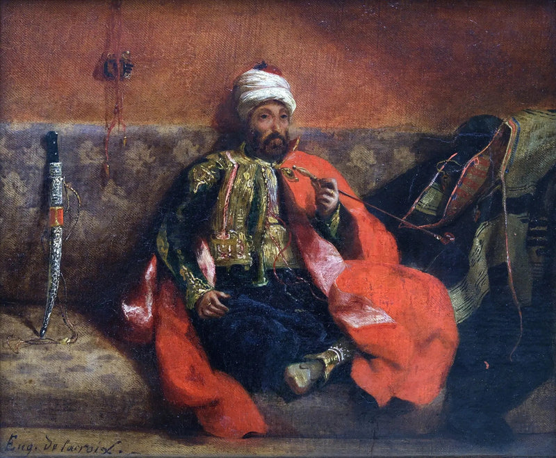 Røykende tyrker, sittende på en sofa - Eugène Delacroix