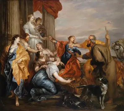 Ulysse oppdager Achille midt blant Lycomède sine jenter - Antoine van Dyck

Source:
Ulysse découvrant Achille au milieu des filles de Lycomède - Antoine van Dyck