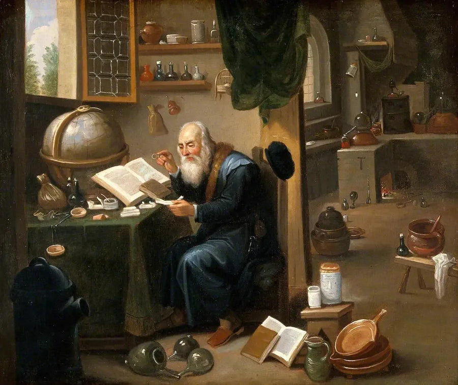 En alkymist i sitt laboratorium. - David Teniers den Yngre

Source:
Un alchimiste dans son laboratoire. - David Teniers le Jeune
