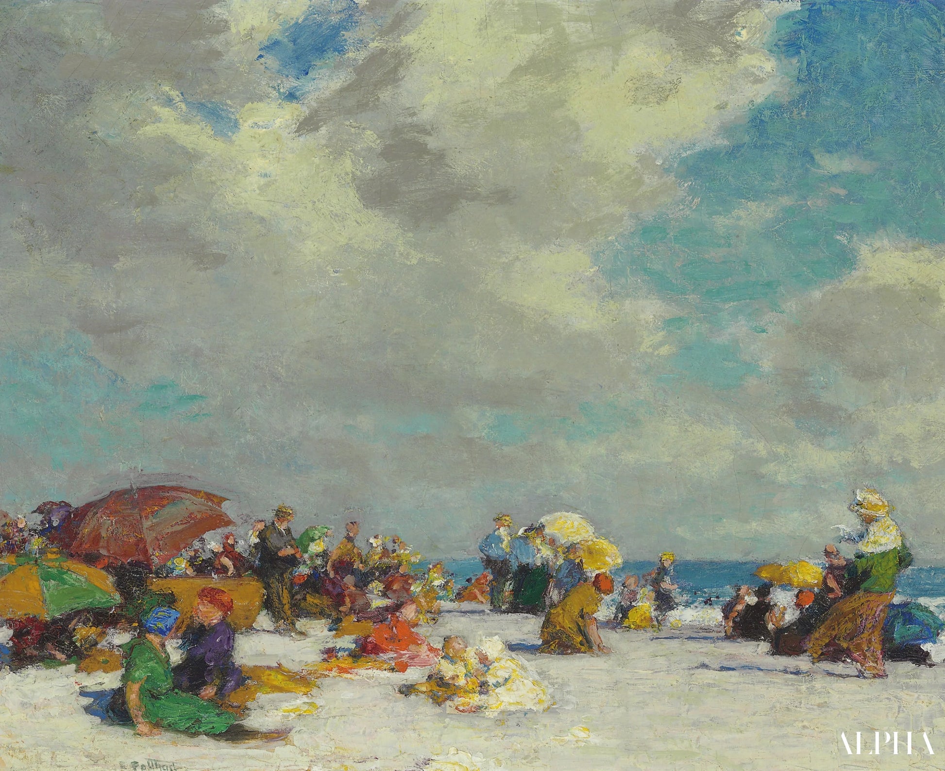 En sommerettermiddag - Edward Henry Potthast - Reproduksjoner av malerier og høykvalitets malerier