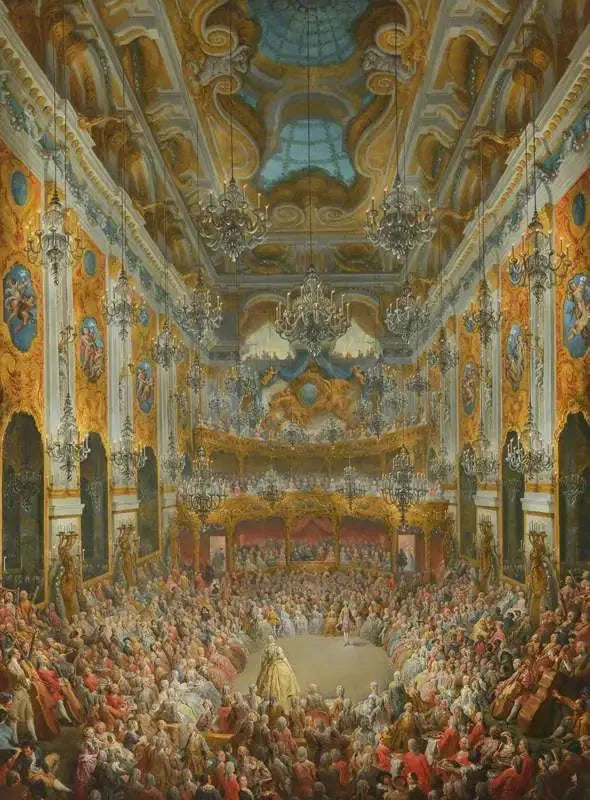 En bal arrangert av hertugen av Nivernais til ære for fødselen av Dauphin - Giovanni Paolo Panini

Source:
Un bal donné par le duc de Nivernais à l'occasion de la naissance du Dauphin - Giovanni Paolo Panini