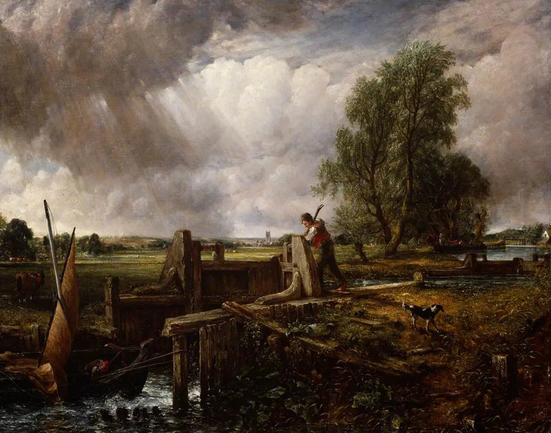 En båt som passerer en sluse - John Constable
