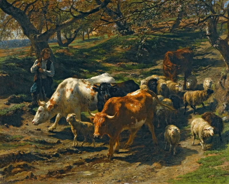 En hyrde med flokken sin - Rosa Bonheur