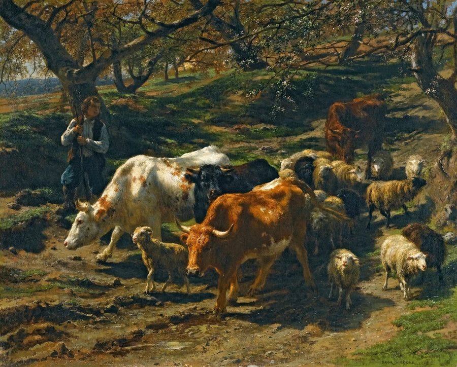 En hyrde med flokken sin - Rosa Bonheur