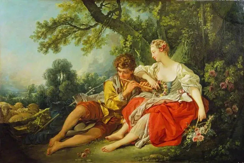 En hyrde synger til en gjeterjente - François Boucher